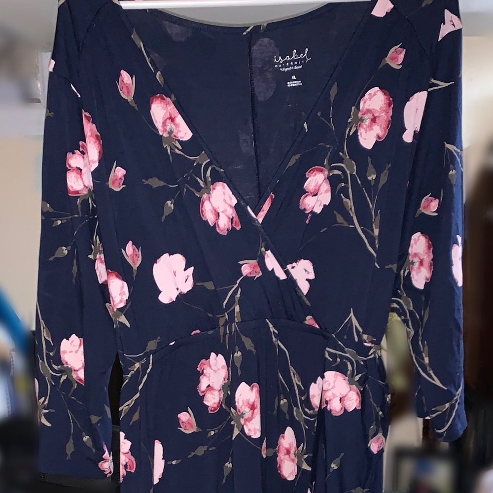 Maternity 3/4 Sleeve Maxi Dress